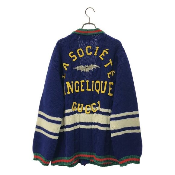 Gucci | WOOL Cardigan W Patche Wool Bijou Knit Cardigan | M | Multicolor | Men's - Picture 4 of 8